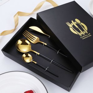 Stainless Steel Cutlery Set - Portuguese Steak Knife, Fork, Spoon, Chopsticks 4-Piece Gift Box Wholesale