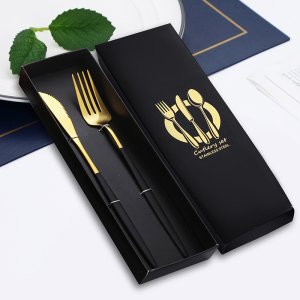 Portuguese Stainless Steel Knife and Fork Gift Box Set | Steak Knife, Fork, Spoon, and Chopsticks Utensil Set | Commercial Giftware | Wedding Gift