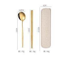 Gold 3-Piece Set (Spoon + Chopsticks + Case)