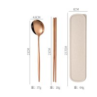 Rose Gold 3-Piece Set (Spoon + Chopsticks + Case)