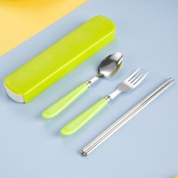 Green Fork, Spoon, Chopsticks 3-Piece Set