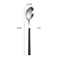 Silver Black Handle Dinner Spoon