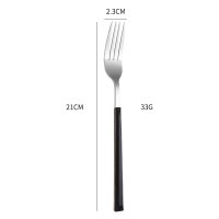 Silver Black Handle Dinner Fork