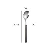 Silver Black Handle Small Spoon