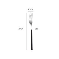 Silver Black Handle Small Fork