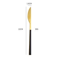 Gold Black Handle Dinner Knife