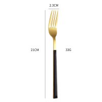 Gold Black Handle Dinner Fork