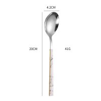 Silver Marble Handle Dinner Spoon