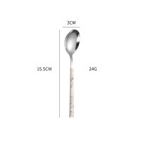 Silver Marble Handle Small Spoon