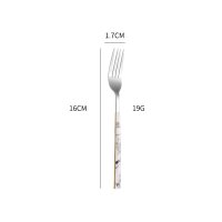 Silver Marble Handle Small Fork