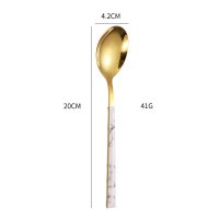 Gold Marble Handle Dinner Spoon