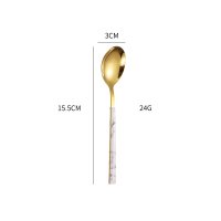 Gold Marble Handle Small Spoon