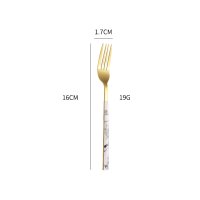 Gold Marble Handle Small Fork