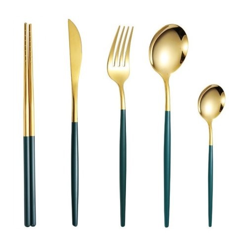 Stainless Steel Cutlery Set - Portuguese Steak Knife, Fork, Spoon, Chopsticks 4-Piece Gift Box Wholesale