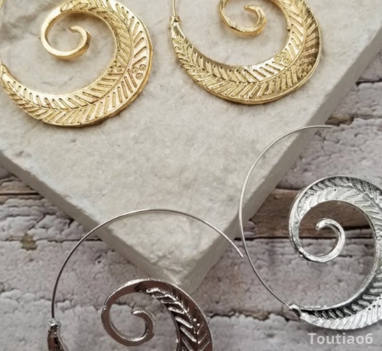 Spiral Leaf Earrings