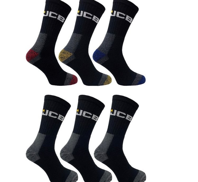 6PK JCB WORK SOCKS BUMPER PACK