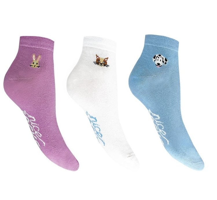 3 PK NICE LADIES EMBROIDERY ANKLET SOCKS