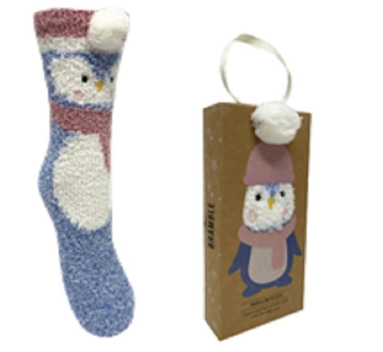 1PK BRAMBLE LADIES FLUFFY SOCKS IN GIFT BOX