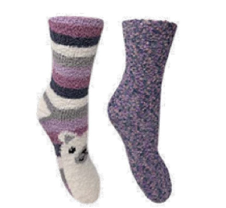 2 PK BRAMBLE LADIES FLUFFY SOCKS