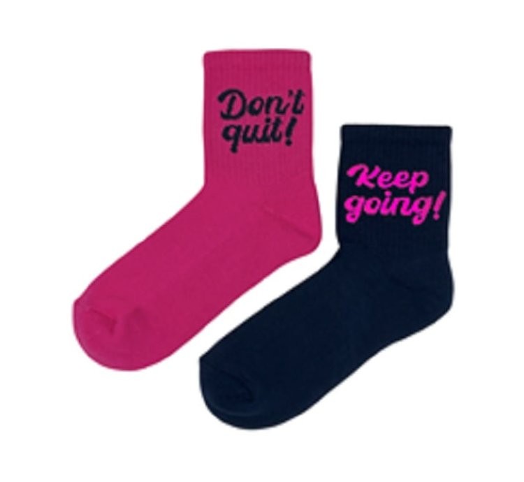 2 PK NICE LADIES MOTIVATION SLOGAN SOCKS