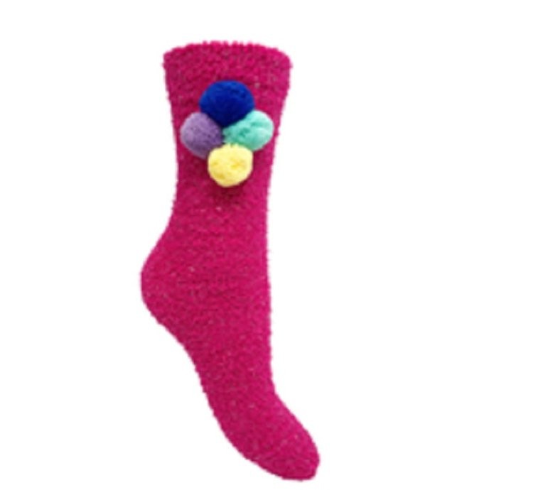 1 PK LADIES NICE POM POM COSY SOCKS