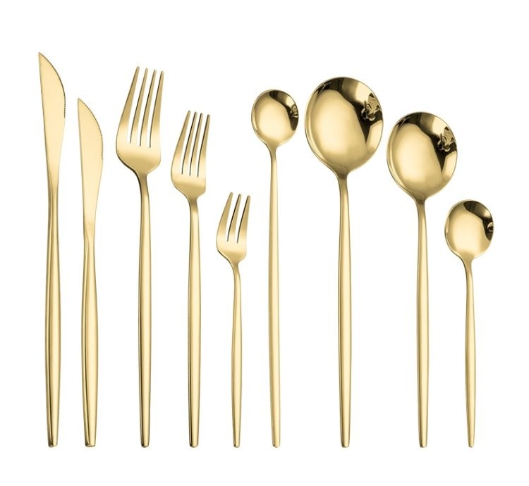 Dinnerware Gold Cutlery Set 304 Stainless Steel Luxury Flatware Home Silverware Fork Spoon Knife Kitchen Dinner Set Dropshipping