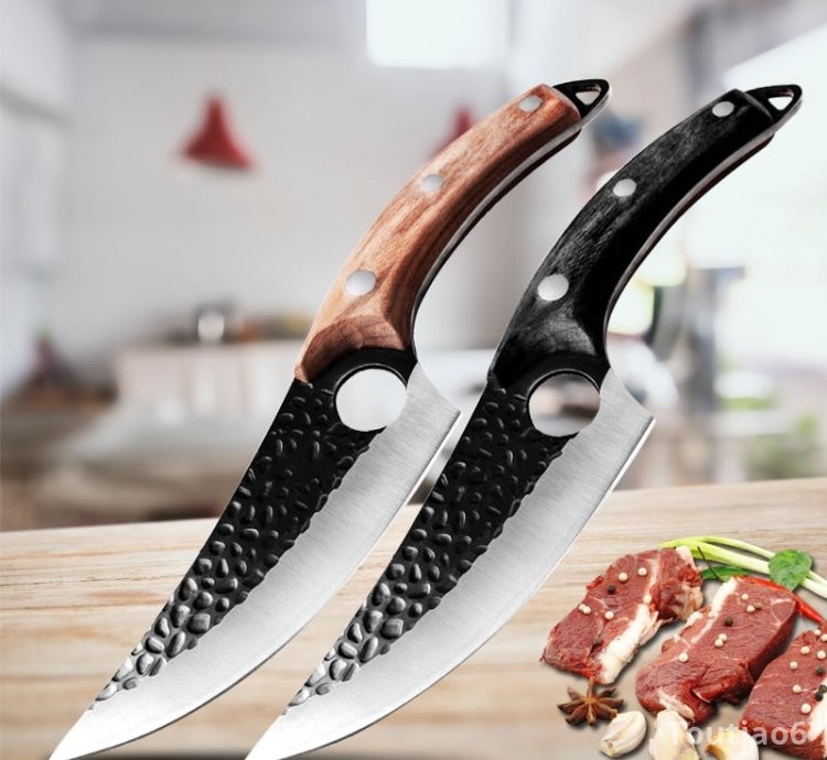 Chef Knife Forged Stainless Steel Butcher Knife Outdoor Hunting Kitchen Knife for Meat Fish Fruit Vegetable Boning Knife Cleaver