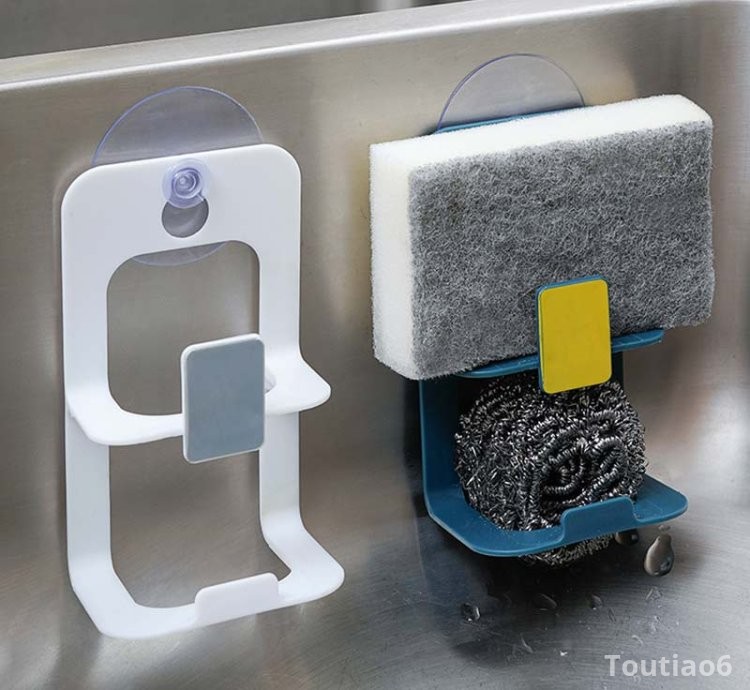 Suction Cup Sink Drain Rack Sponge Storage Holder Kitchen Sink Soap Rack Drainer Rack Storage Organizer Kitchen Accessories