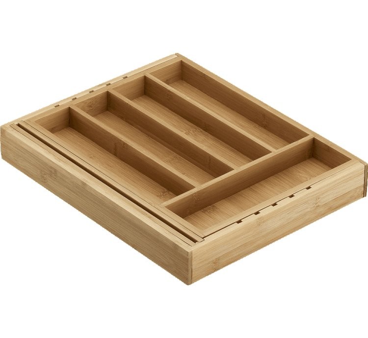 Expandable Bamboo Flatware Tray