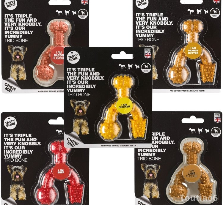 TastyBone TRIO Tough Nylon Dog Chews for Toy Dogs 5 Flavours