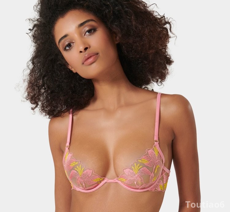 Patrice Sheer Bra Pink/Yellow