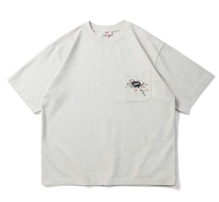 Embroidery Chest Pocket Tee In Grey