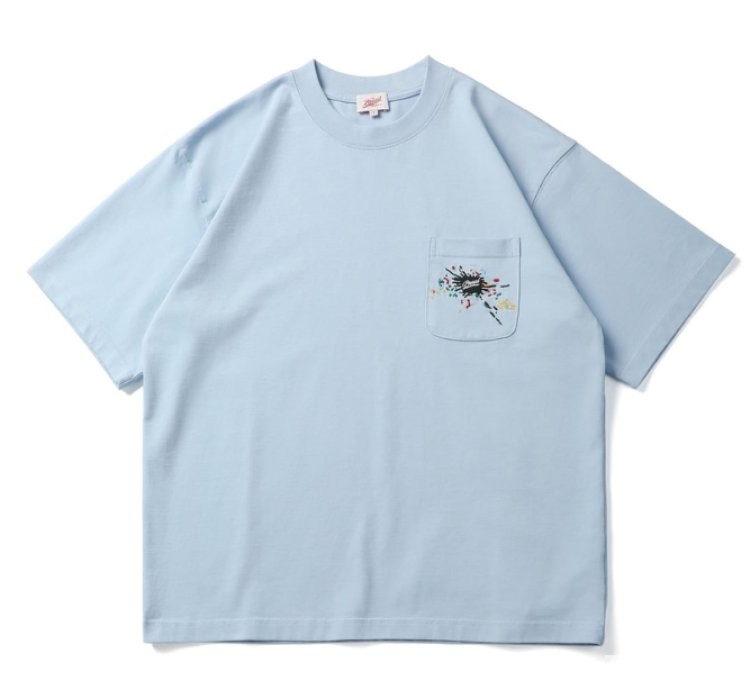 Embroidery Chest Pocket Tee In Blue