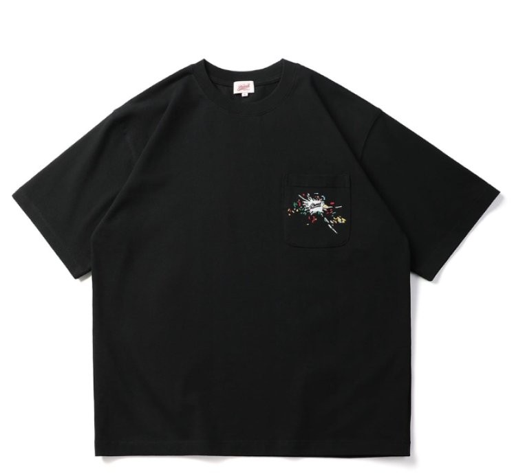 Embroidery Chest Pocket Tee In Black