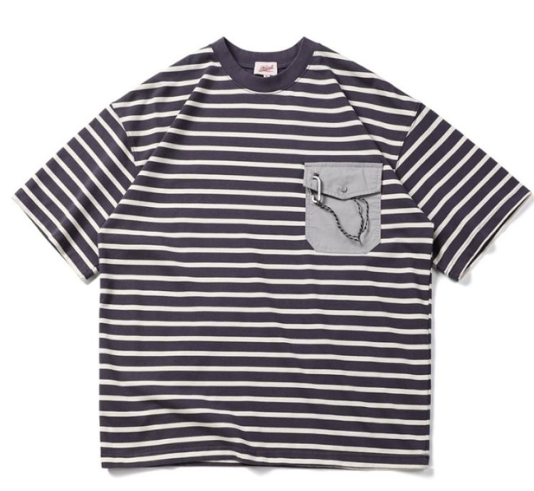 Stripe Chest Pocket Tee In Black