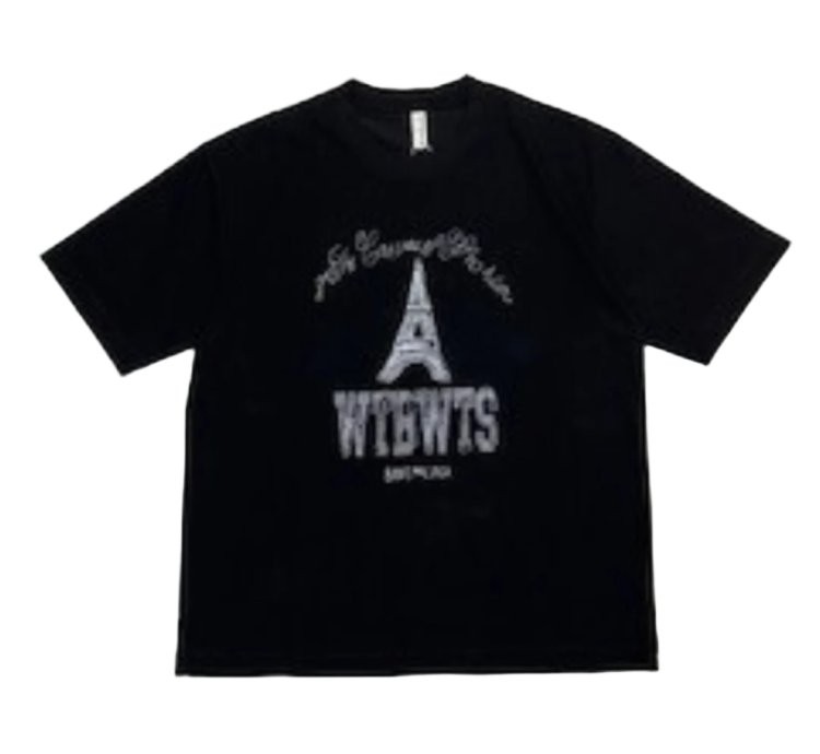 WTBWTS Print Short-Sleeve T-Shirts In Black
