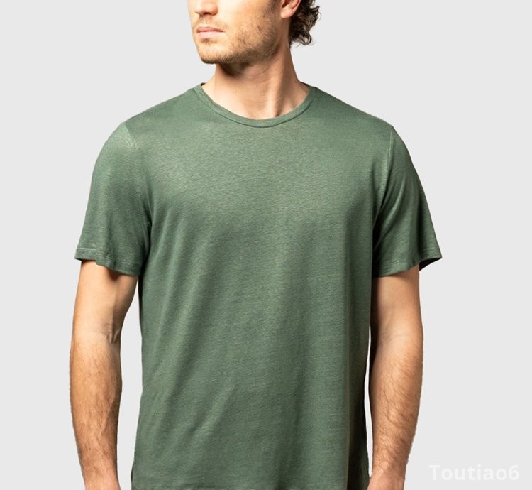 Linen/elastane Crew Neck T-shirt