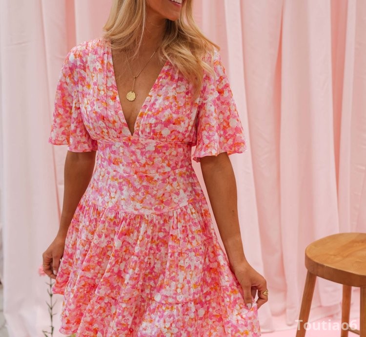 Pink Floral Doly Dress