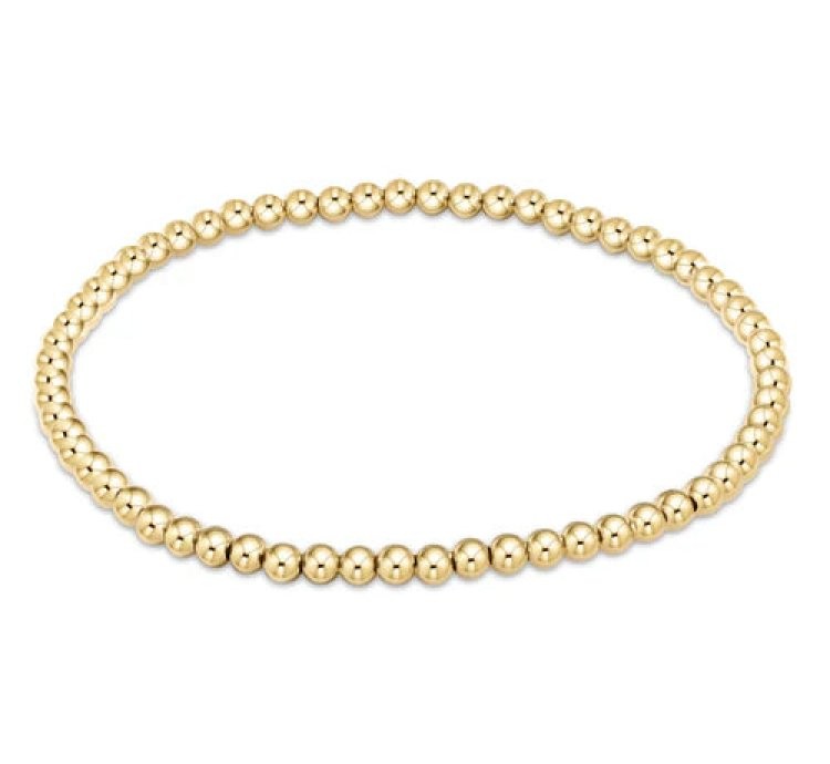 classic gold 3mm bead bracelet
