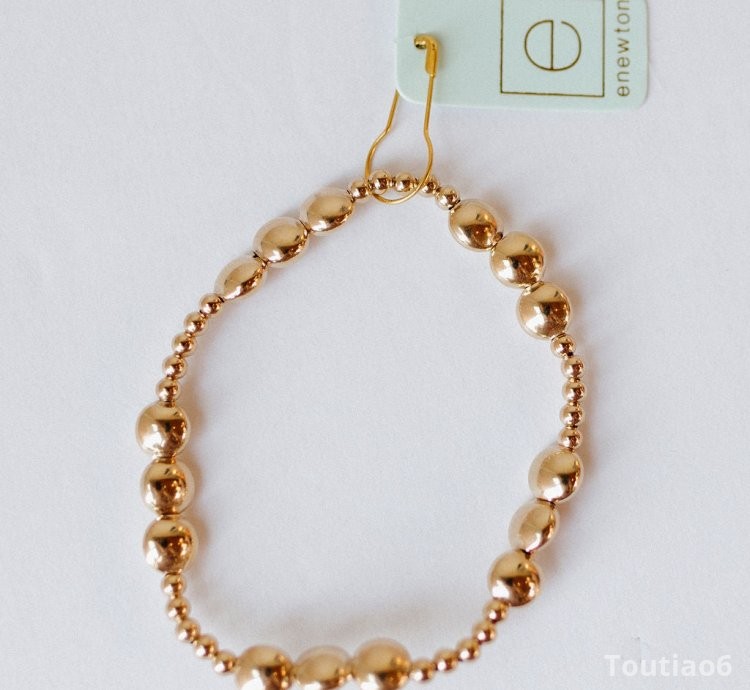 honesty joy pattern 6mm bead bracelet - gold