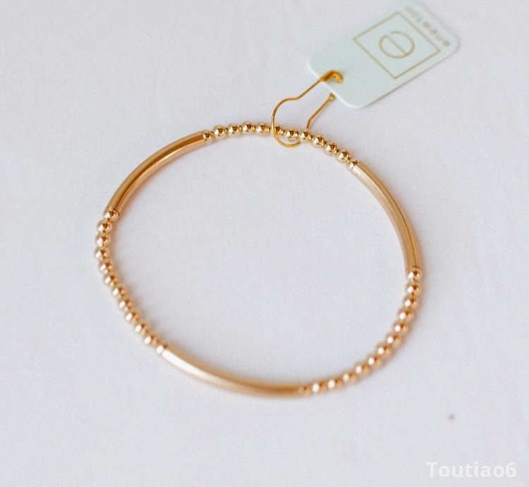 bliss bar gold pattern 3mm bead bracelet