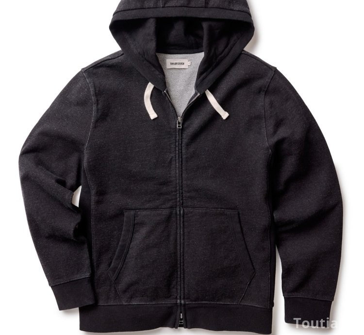 The Apres Zip Hoodie in Black Indigo Terry