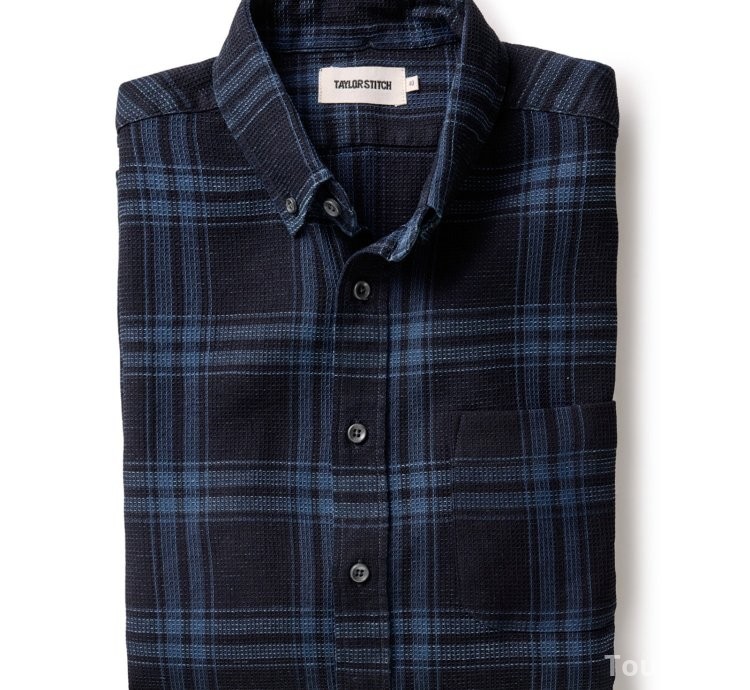 The Jack in Deep Indigo Plaid Waffle