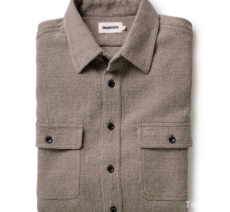 The Ledge Shirt in Army Linen Tweed