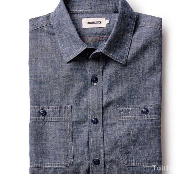 The Foundry Shirt in Rinsed Indigo Chambray