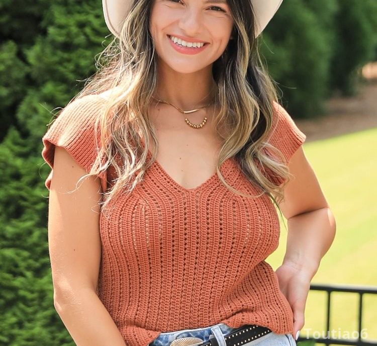 Make The Time Rust Knit Top