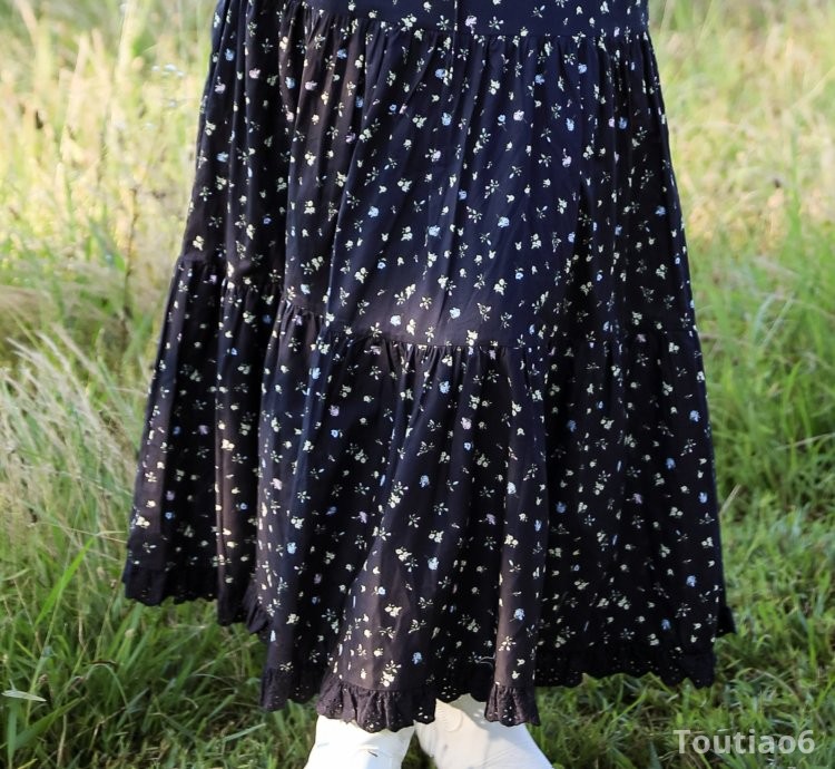 Delightful Direction Black Floral Tiered Maxi Skirt