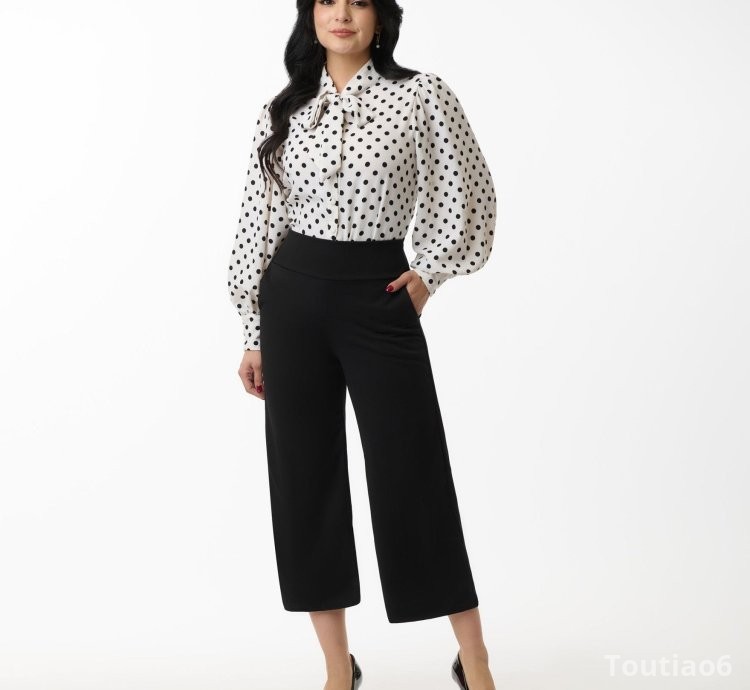 Black Wide Waistband Culotte Pants