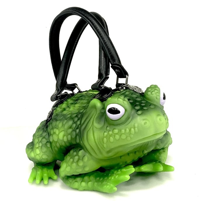 Windy Willow Glow in the Dark Green White Eye Toad Bag