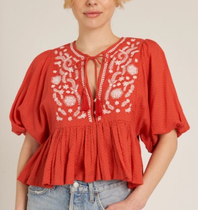 Popea Peplum - Red